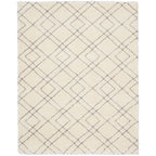 Tapis Nourison luxueux à poils longs et ultra moelleux, motif géométrique abstrait