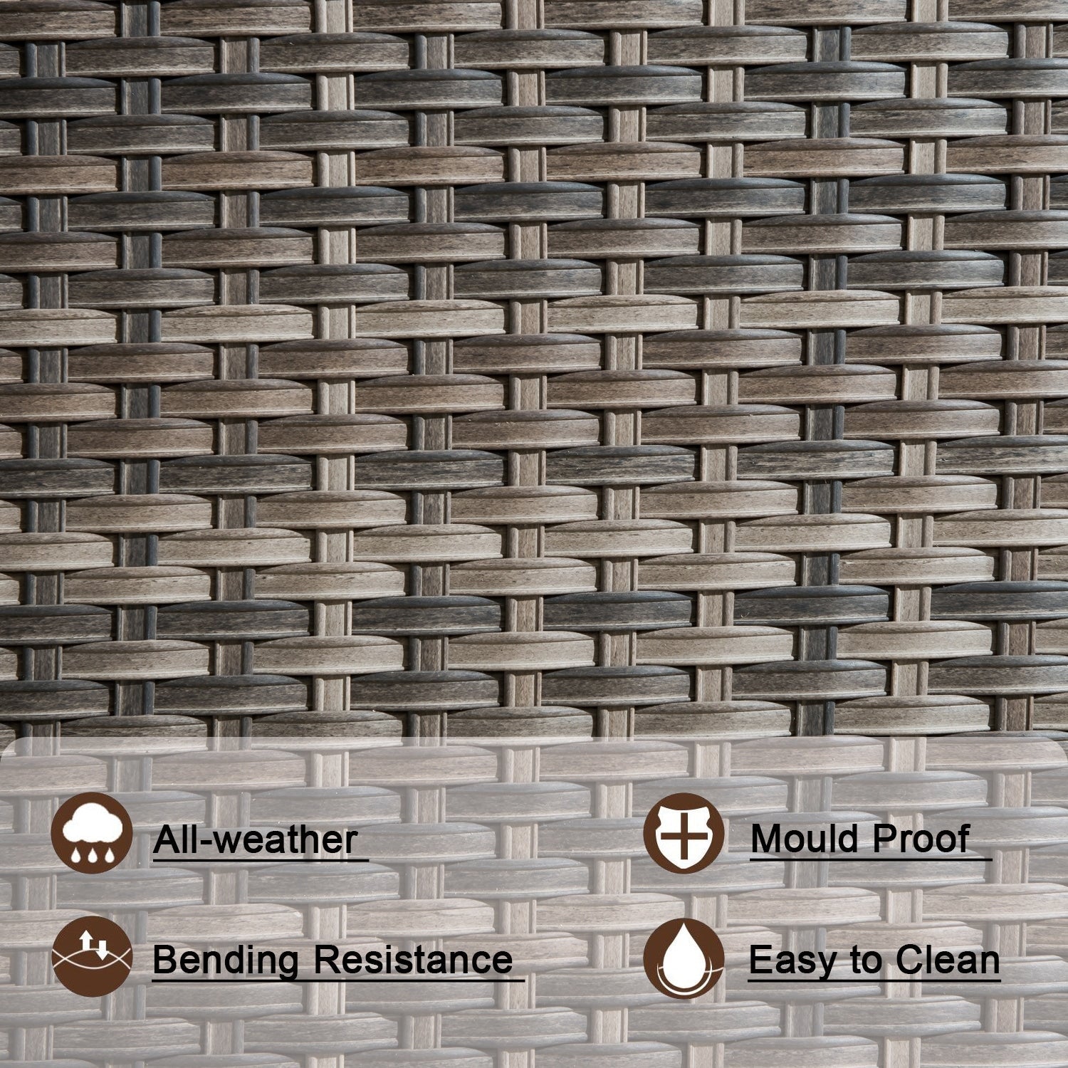 Ensemble de 5 sièges de jardin à dossier haut en osier OVIOS