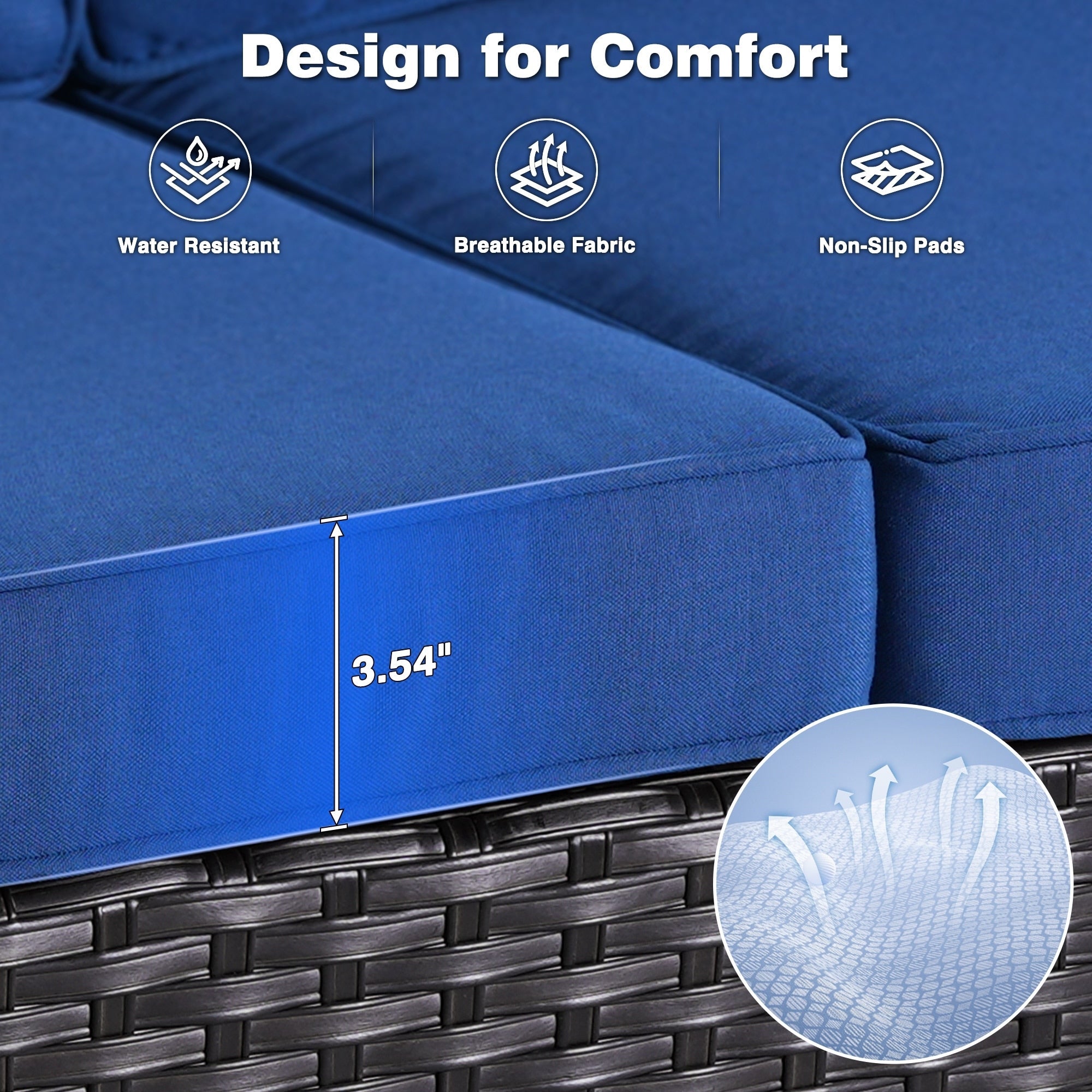 Ensemble de 8 chaises pivotantes en osier pour patio OVIOS