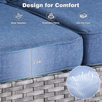 Ensemble de 8 chaises pivotantes en osier pour patio OVIOS