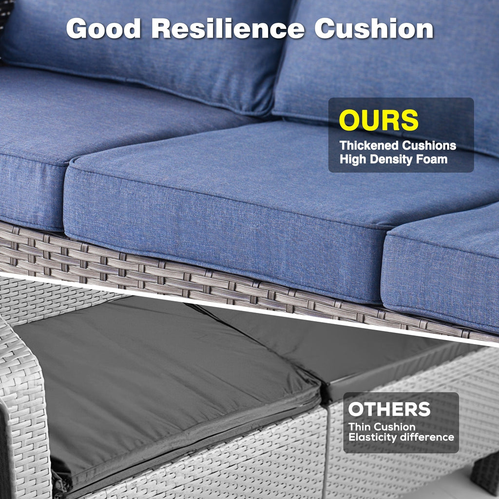 Ensemble de 8 chaises pivotantes en osier pour patio OVIOS