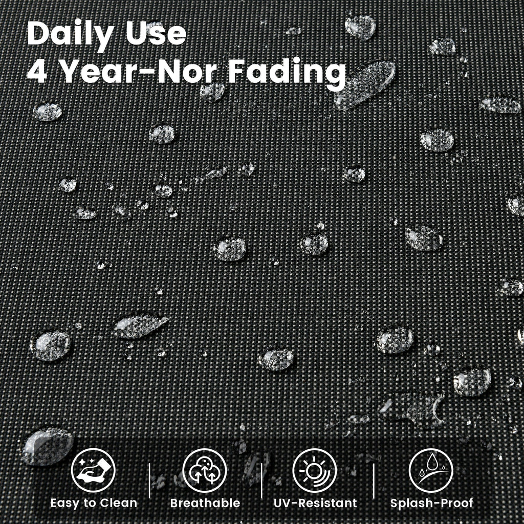 Ensemble de 9 chaises pivotantes d'extérieur en osier OVIOS avec table à feu