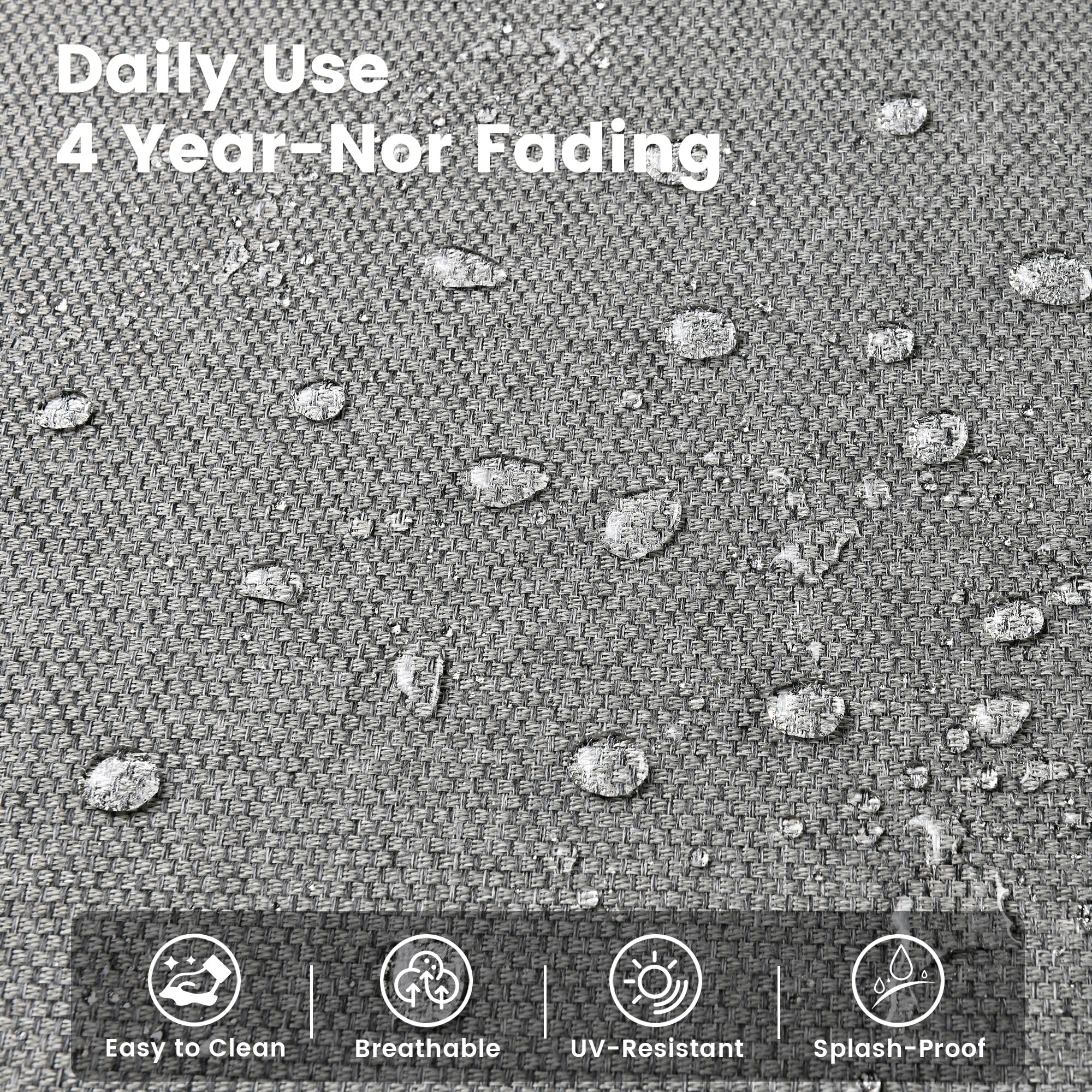 Ensemble de 9 chaises pivotantes d'extérieur en osier OVIOS avec table à feu