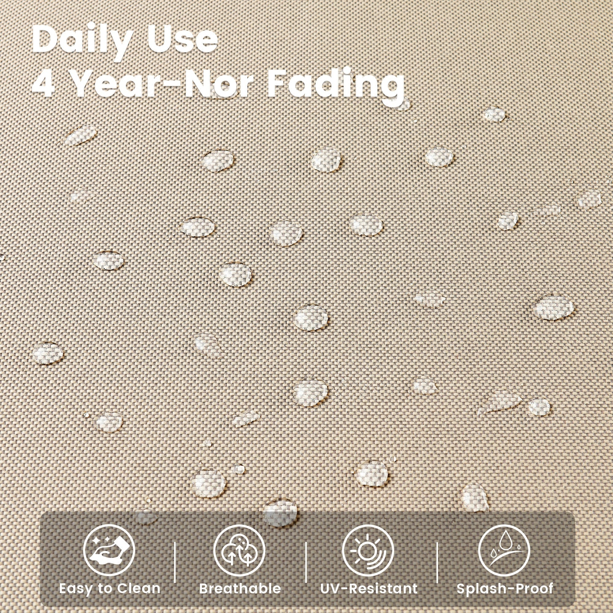 Ensemble de 9 chaises pivotantes d'extérieur en osier OVIOS avec table à feu