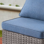 Ensemble de salon sectionnel OVIOS en osier à siège profond, 11 pièces, chaises pivotantes, foyer