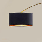 Lampadaire à arche rétractable à LED Orbita 81H à intensité variable, ampoule incluse, finition laiton antique