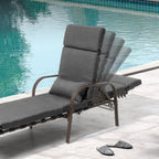 Chaise longue d'extérieur réglable avec coussin pour la plage et la piscine