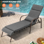 Chaise longue d'extérieur réglable avec coussin pour la plage et la piscine