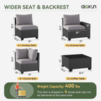 Ensembles de meubles de patio extérieurs avec coussins épais de 4 pouces