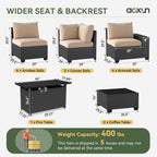 Ensembles de meubles de patio extérieurs avec coussins épais de 4 pouces