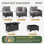 Ensembles de meubles de patio extérieurs avec coussins épais de 4 pouces