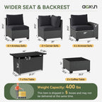 Ensembles de meubles de patio extérieurs avec coussins épais de 4 pouces