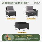 Ensembles de meubles de patio extérieurs avec coussins épais de 4 pouces