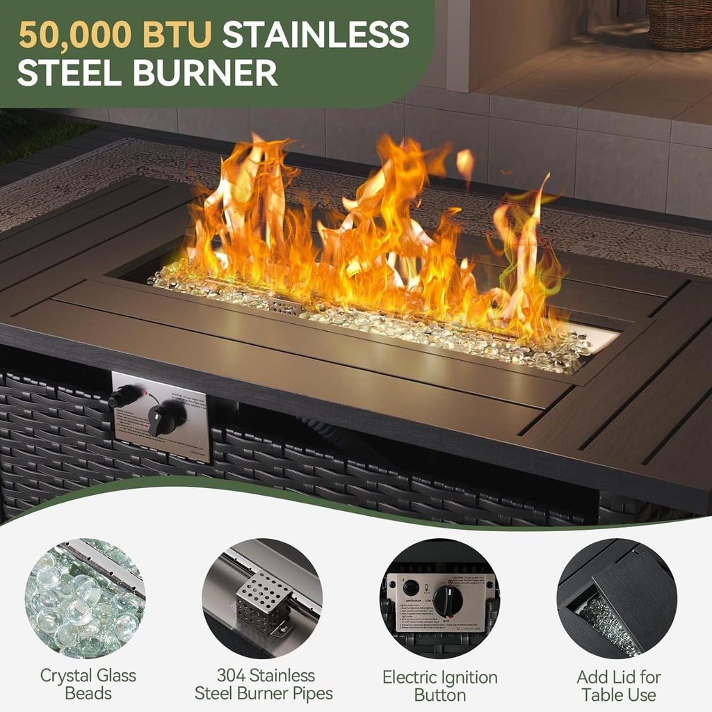 Ensembles de meubles de patio extérieurs avec coussins épais de 4 pouces