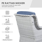 Chaises à bascule d'extérieur en osier Gymojoy avec base pivotante (lot de 2)