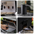 Four à pizza extérieur au feu de bois, machine à pizza à 2 couches, gril à pizza extérieur pour fêtes dans la cour - 12 pouces