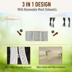 Auvent pop-up robuste Outsunny 10' x 10' avec filet latéral en maille amovible, conception d'installation facile, événement de fête en plein air