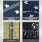 Auvent pop-up robuste Outsunny 10' x 10' avec filet latéral en maille amovible, conception d'installation facile, événement de fête en plein air