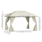 Gazebo de terrasse Outsunny 10' x 13', abri d'extérieur avec parois latérales, toit à double ventilation et structure en acier