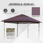 Outsunny 12' x 12' Pop Up Canopy Sun Shade Tente instantanée pliable avec filet latéral en maille, hauteur réglable sur 3 niveaux