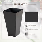 Lot de 3 grands pots de fleurs en plastique Outsunny 28 cm, pour l'intérieur et l'extérieur, pour l'entrée, la terrasse et la cour.