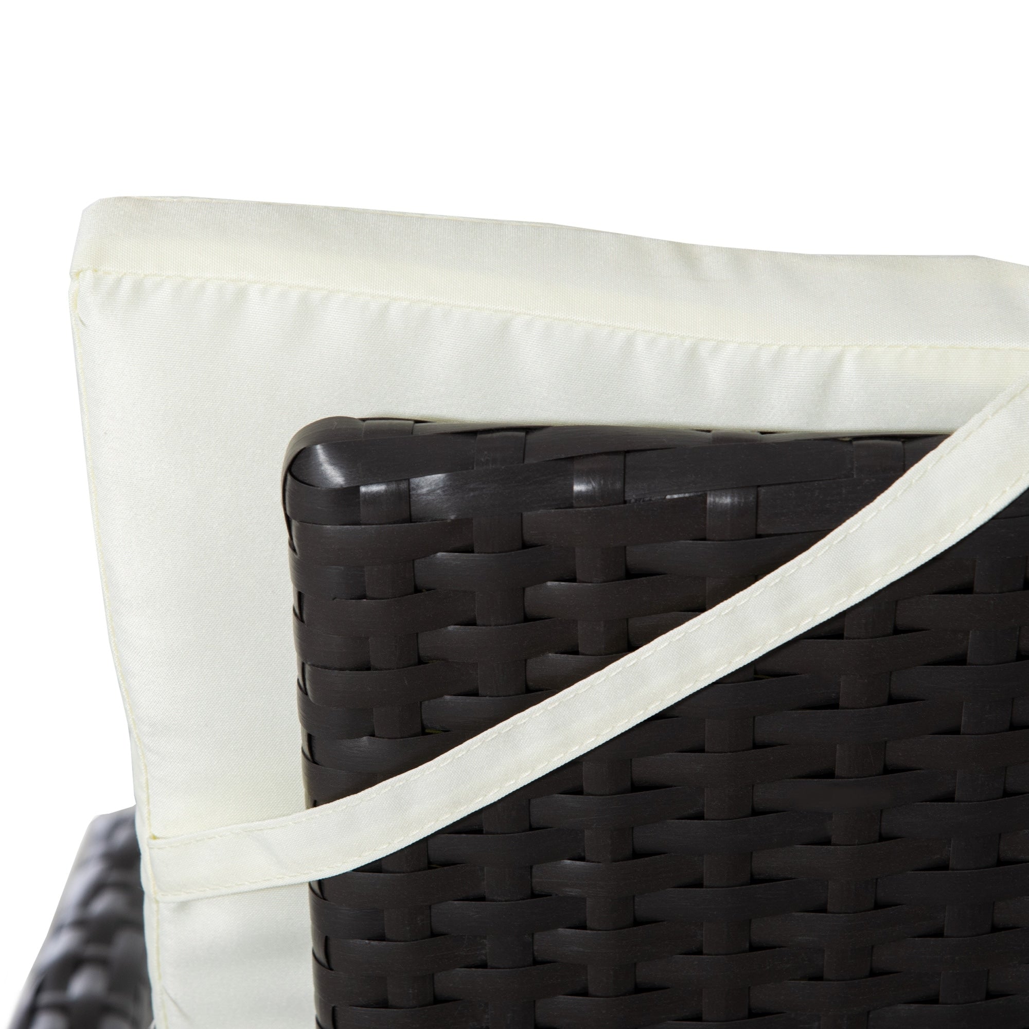 Ensemble de 3 canapés de patio Outsunny en rotin synthétique, chaises inclinables d'extérieur, table basse avec plateau en plastique grain de bois