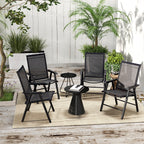Ensemble de 4 chaises de patio pliantes Outsunny au design simple et chic, confortables pour la terrasse, le jardin, la cour et les voyages
