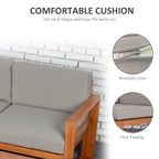 Ensemble de meubles de jardin Outsunny 5 pièces en L, canapé d'extérieur en bois, gris