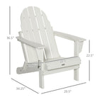 Chaise pliante Adirondack Outsunny, chaises de plage pliantes en plastique PEHD pour terrasse et jardin