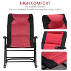 Ensemble de chaises à bascule pliantes Outsunny avec siège et dossier rembourrés, oreiller