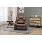 Fauteuil inclinable électrique surdimensionné en cuir PU avec massage, chauffage lombaire, porte-gobelet, inclinaison à plat à 180°