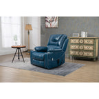 Fauteuil inclinable électrique surdimensionné en cuir PU avec massage, chauffage lombaire, porte-gobelet, inclinaison à plat à 180°