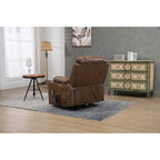 Fauteuil inclinable électrique surdimensionné en cuir PU avec massage, chauffage lombaire, porte-gobelet, inclinaison à plat à 180°