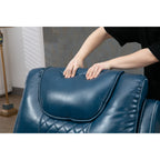 Fauteuil inclinable électrique surdimensionné en cuir PU avec massage, chauffage lombaire, porte-gobelet, inclinaison à plat à 180°