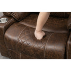 Fauteuil inclinable électrique surdimensionné en cuir PU avec massage, chauffage lombaire, porte-gobelet, inclinaison à plat à 180°