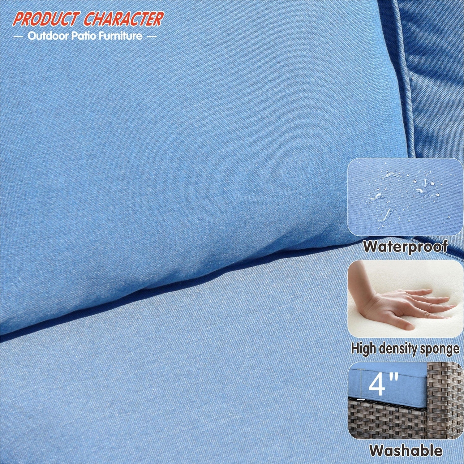 Ensemble de 5 sièges de jardin à dossier haut en osier OVIOS