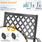 Ensemble de salle à manger de patio 6 pièces MAISON ARTS avec parasol à inclinaison automatique à 3 niveaux de 10 pieds : 4 chaises d'extérieur en métal et 1 table à manger carrée en métal