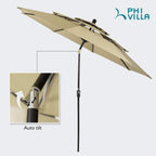 Ensemble de salle à manger de patio 6 pièces MAISON ARTS avec parasol à inclinaison automatique à 3 niveaux de 10 pieds : 4 chaises d'extérieur en métal et 1 table à manger carrée en métal