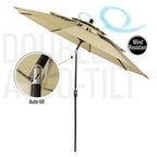 Ensemble de salle à manger de patio 6 pièces MAISON ARTS avec parasol à inclinaison automatique à 3 niveaux de 10 pieds : 4 chaises d'extérieur en métal et 1 table à manger carrée en métal