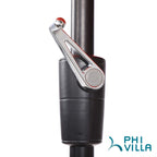 Ensemble de salle à manger de patio 6 pièces MAISON ARTS avec parasol à inclinaison automatique à 3 niveaux de 10 pieds : 4 chaises d'extérieur en métal et 1 table à manger carrée en métal