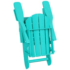 Chaise Adirondack pliable Polytrends Laguna en PEHD pour terrasse extérieure toutes saisons avec pouf (ensemble 2 pièces)