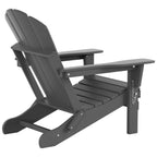 Chaise Adirondack pliable Polytrends Laguna en PEHD pour terrasse extérieure toutes saisons avec pouf (ensemble 2 pièces)