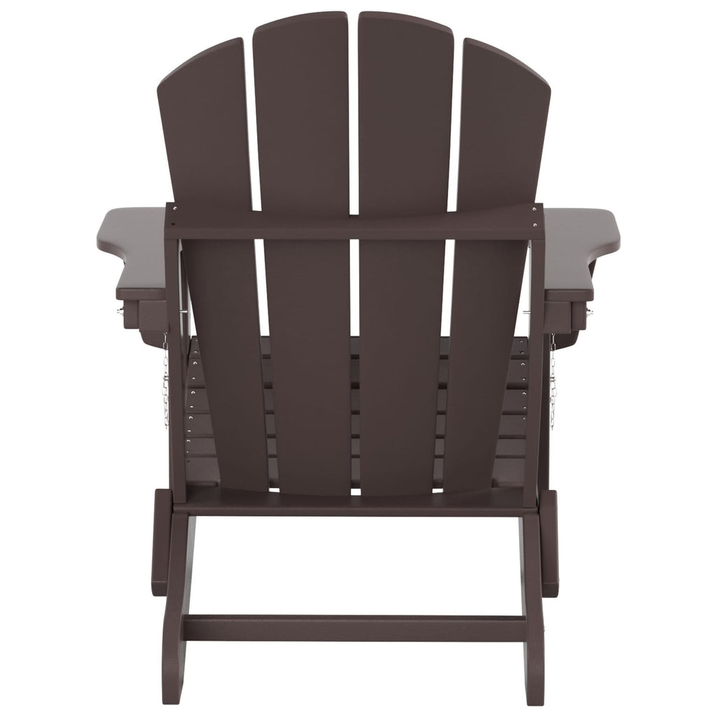 Chaise Adirondack pliable Polytrends Laguna en PEHD pour terrasse extérieure toutes saisons avec pouf (ensemble 2 pièces)