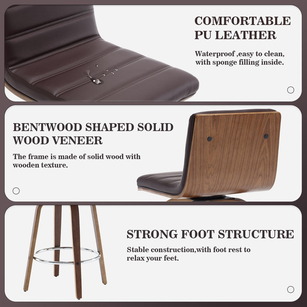 Tabourets de bar/comptoir pivotants en similicuir 26/29, lot de 2/3