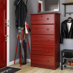 Commode 5 tiroirs géants 100 % bois massif de Palace Imports avec serrure, boutons en métal ou en bois