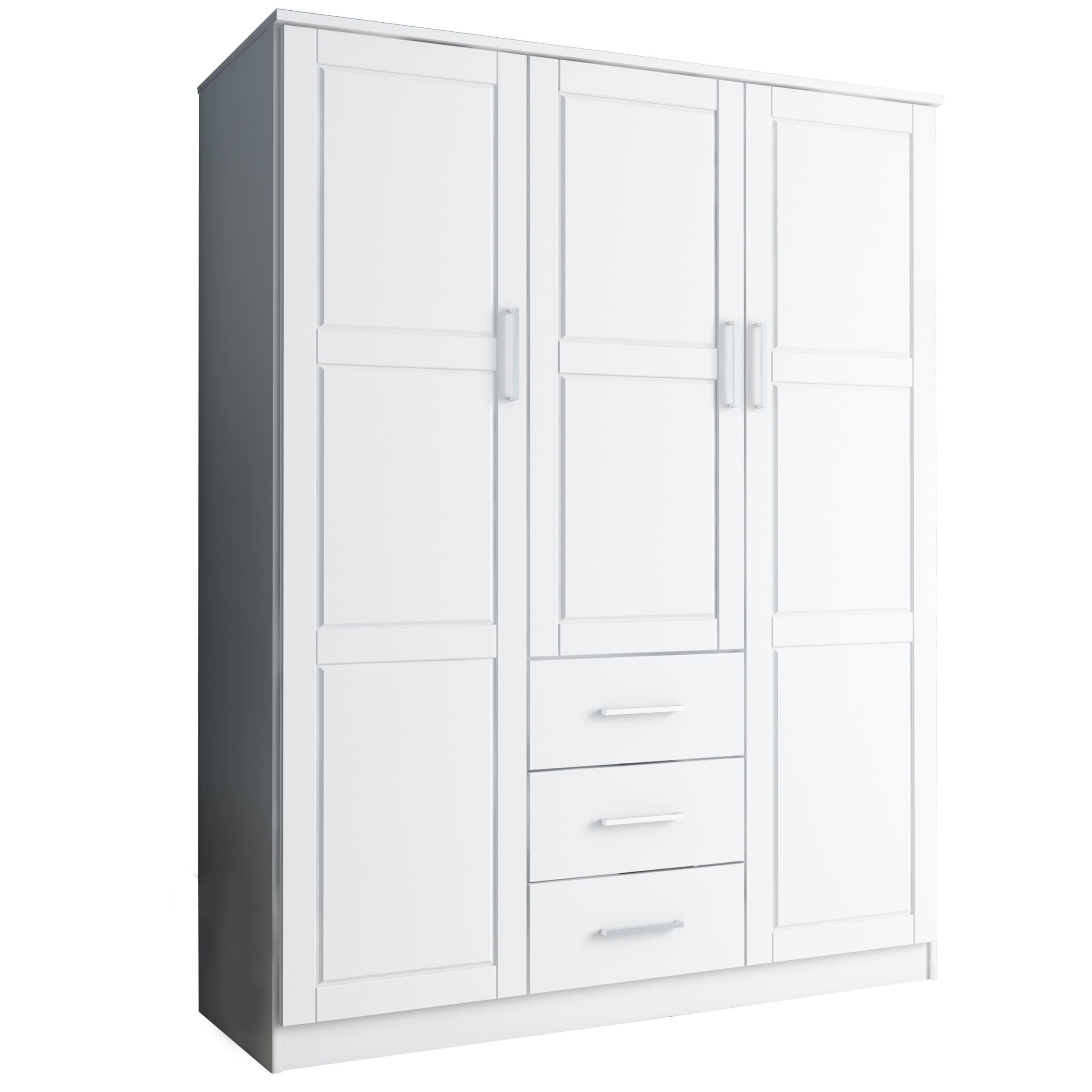 Armoire penderie 3 portes Cosmo 100 % bois massif de Palace Imports avec portes en bois massif ou en miroir