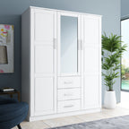 Armoire penderie 3 portes Cosmo 100 % bois massif de Palace Imports avec portes en bois massif ou en miroir