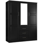 Armoire penderie 3 portes Cosmo 100 % bois massif de Palace Imports avec portes en bois massif ou en miroir