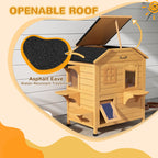 Maison pour chat d'extérieur PawHut en bois de sapin à deux étages, abri pour chats sauvages en bois avec toit en asphalte ouvrable pour intérieur/extérieur, blanc/gris