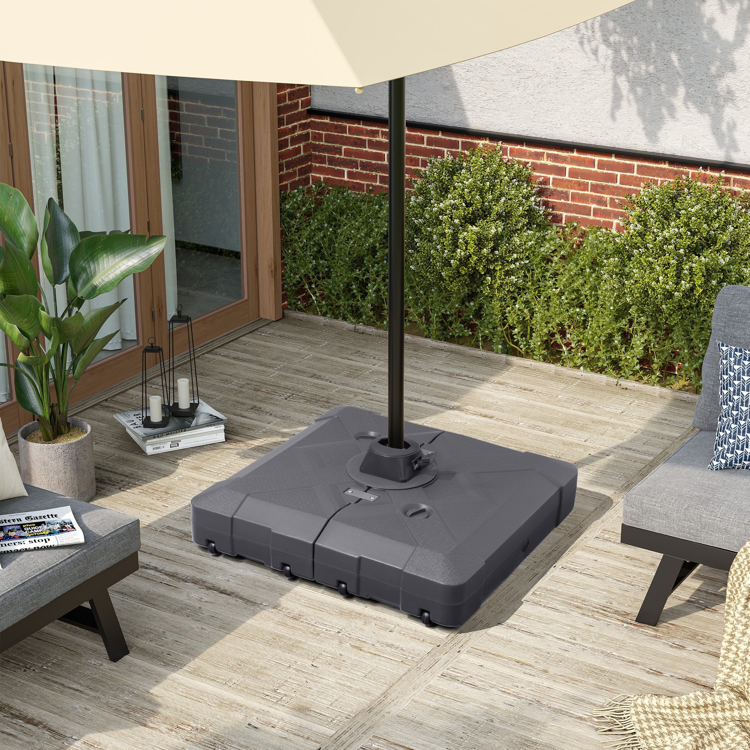 Base de parasol déporté Pellebant de 220 lb avec roulettes - N/A